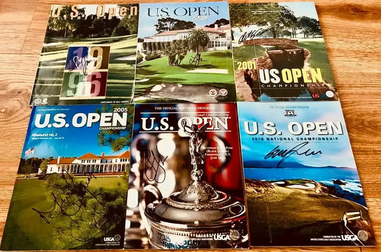 6 signed US Open golf programs Michael Campbell Lucas Glover Retief Goosen Lee Janzen Graeme McDowell - AutographsForSale.com