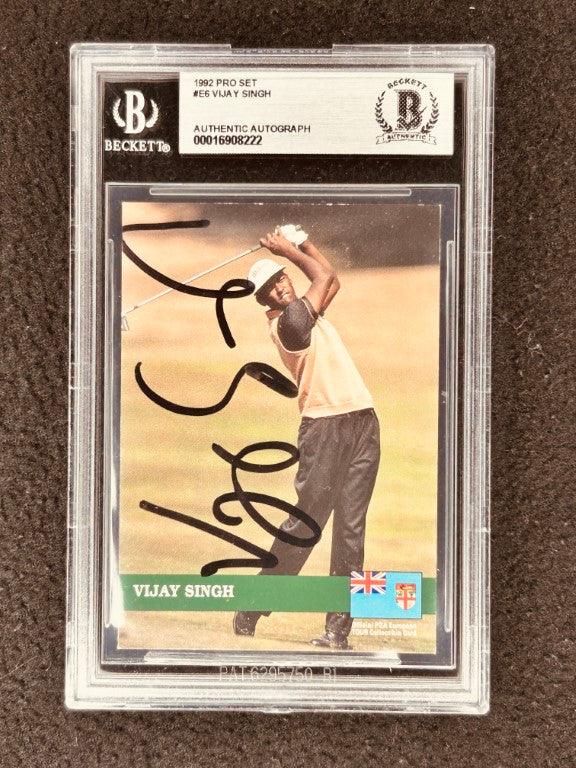 Vijay Singh autographed 1992 Pro Set golf Rookie Card BAS slabbed - AutographsForSale.com