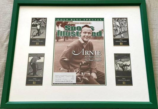 Arnold Palmer signed 4 Masters Champ cards framed SI cover JSA - AutographsForSale.com