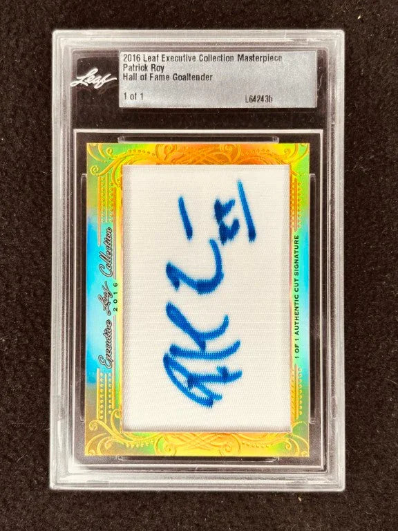 Patrick Roy 2016 Leaf Masterpiece Cut Signature certified signed card 1/1 JSA Canadiens Avalanche - AutographsForSale.com