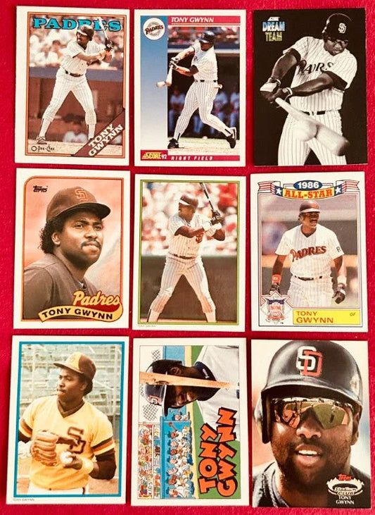 9 Tony Gwynn Padres cards 1985 1986 1987 Topps Glossy 1988 OPC & 1992 Topps Kids - AutographsForSale.com