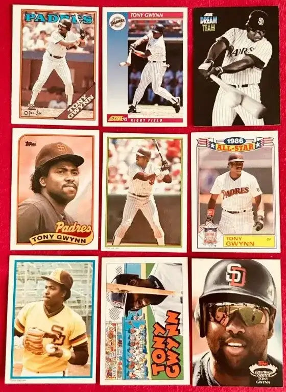 9 Tony Gwynn Padres cards 1985 1986 1987 Topps Glossy 1988 OPC & 1992 Topps Kids - AutographsForSale.com