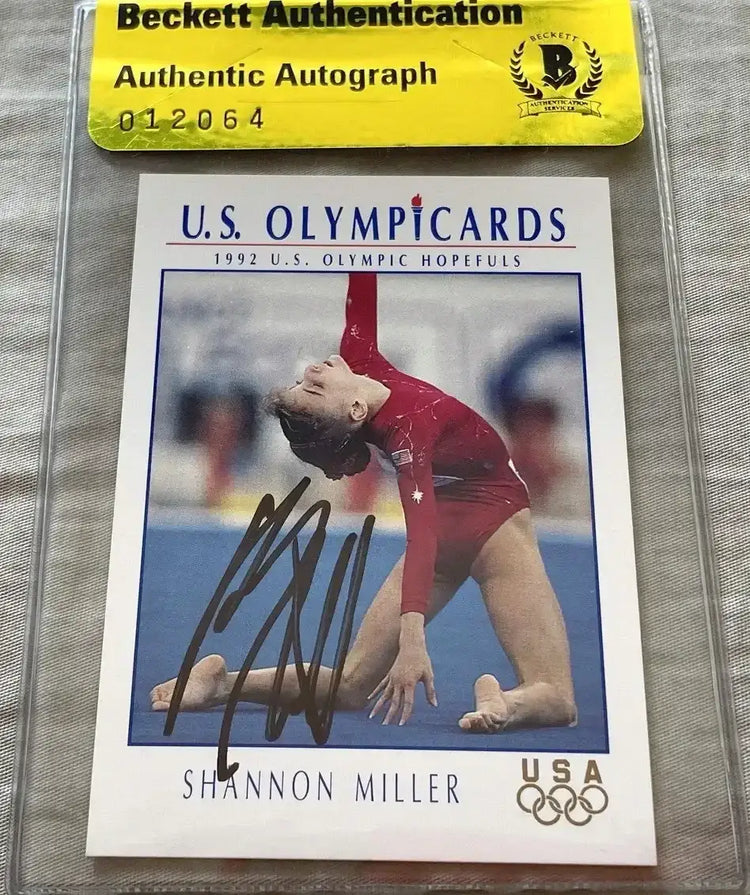 Shannon Miller signed 1992 US Olympic Hopefuls card BAS certified - AutographsForSale.com