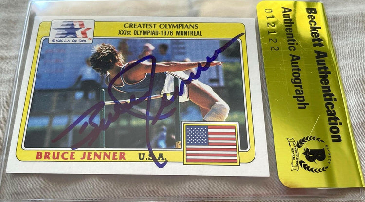 Bruce Jenner autographed 1983 Topps Greatest Olympians card BAS - AutographsForSale.com
