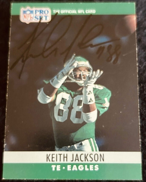 Keith Jackson autographed Philadelphia Eagles 1990 NFL Pro Set card - AutographsForSale.com