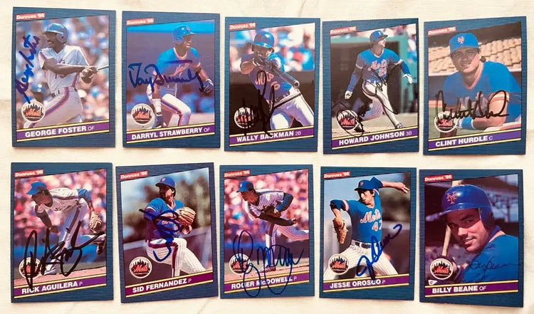 10 autographed 1986 Donruss Mets cards Sid Fernandez Darryl Strawberry Rick Aguilera - AutographsForSale.com