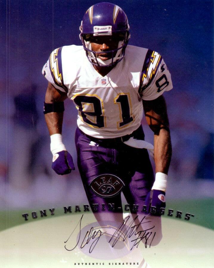 Tony Martin certified signed SD Chargers 1997 Leaf 8x10 card - AutographsForSale.com