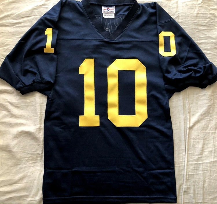 Tom Brady Michigan Wolverines blue regular cut jersey - AutographsForSale.com