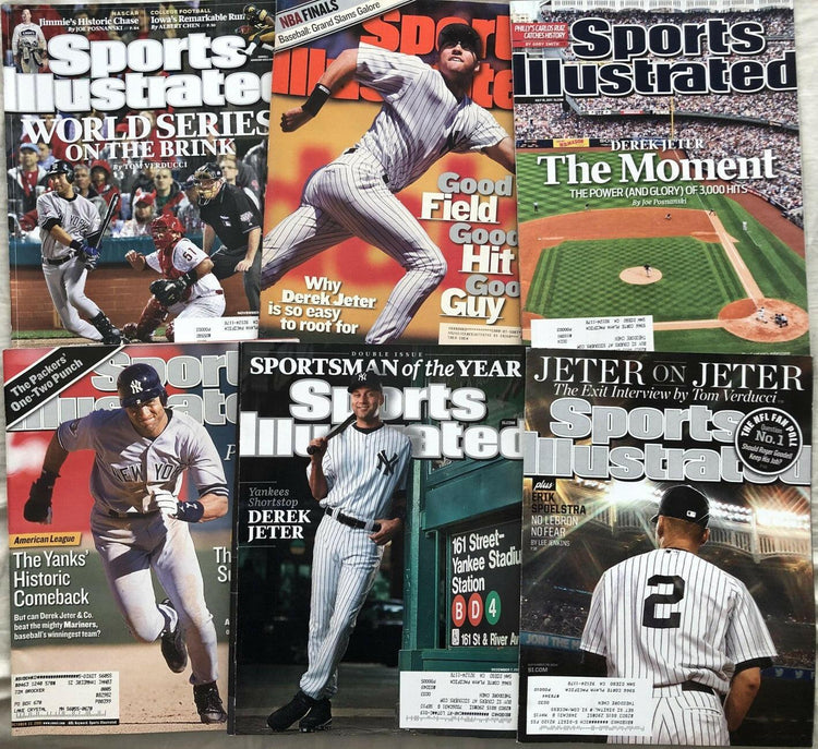 Derek Jeter NY Yankees 8 different Sports Illustrated issues 1997 to 2014 - AutographsForSale.com