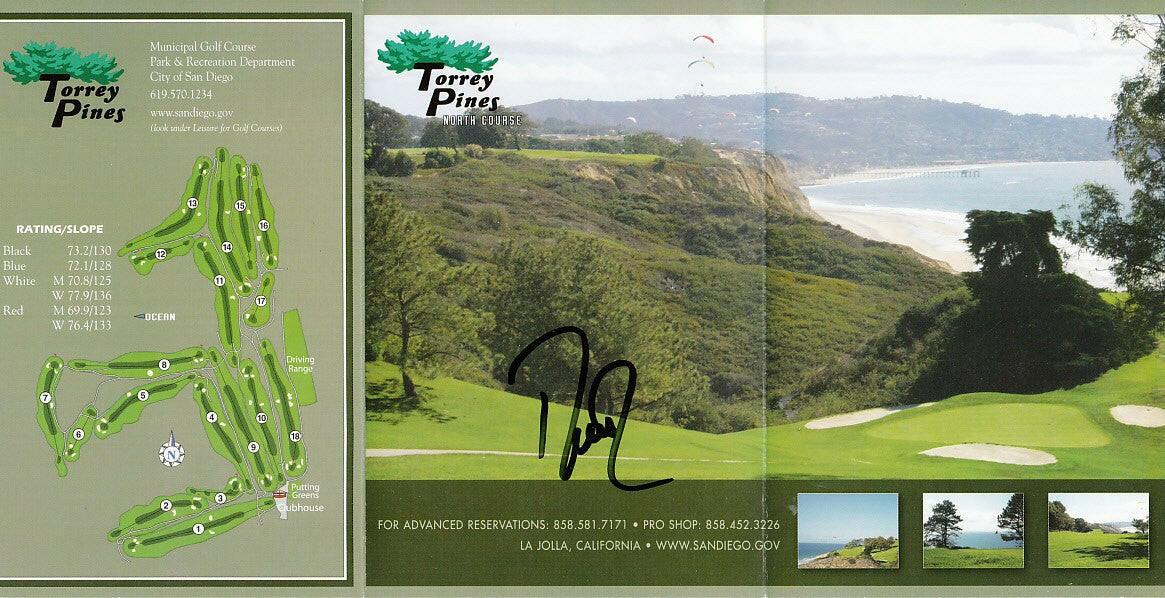 Davis Love III autographed Torrey Pines North golf scorecard - AutographsForSale.com