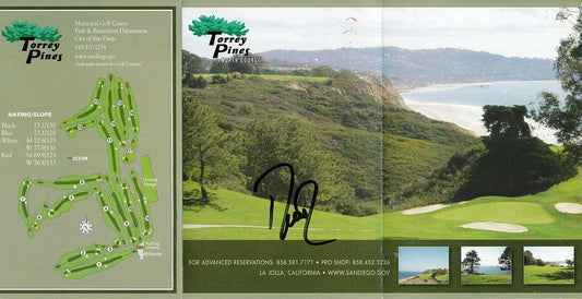 Davis Love III autographed Torrey Pines North golf scorecard - AutographsForSale.com