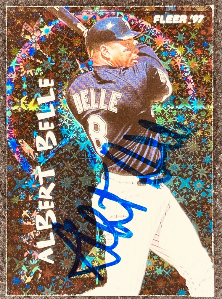 Albert Belle autographed Chicago White Sox 1997 Fleer Soaring Stars insert card - AutographsForSale.com