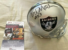 Jim Plunkett And Rod Martin autographed Oakland Raiders mini helmet JSA - AutographsForSale.com