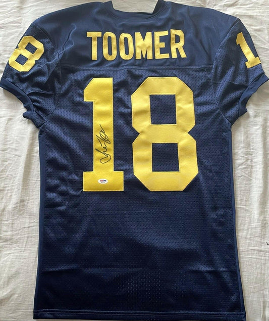 Amani Toomer autographed Michigan Wolverines blue stitched jersey PSA/DNA - AutographsForSale.com