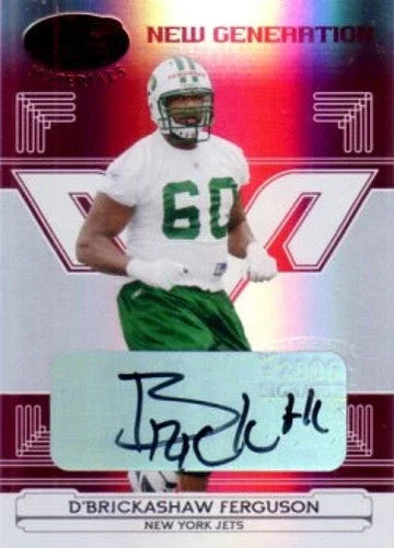D'Brickashaw Ferguson New York Jets 2006 Leaf Certified Materials autograph card #90/250 - AutographsForSale.com