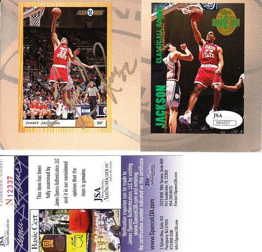 Jim Jackson autographed Ohio State Buckeyes 1993 Classic card sheet cut signature JSA - AutographsForSale.com