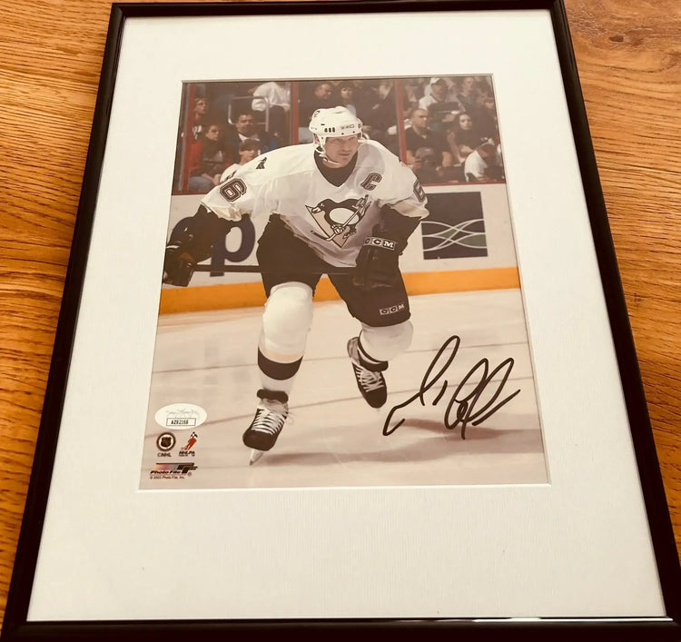 Mario Lemieux signed Penguins 8x10 photo framed JSA - AutographsForSale.com