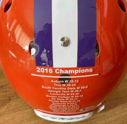 Deshaun Watson autographed Clemson Tigers 2016 National Champions Schutt full size helmet BAS - AutographsForSale.com