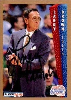 Larry Brown autographed 1992-93 Fleer LA Clippers card - AutographsForSale.com