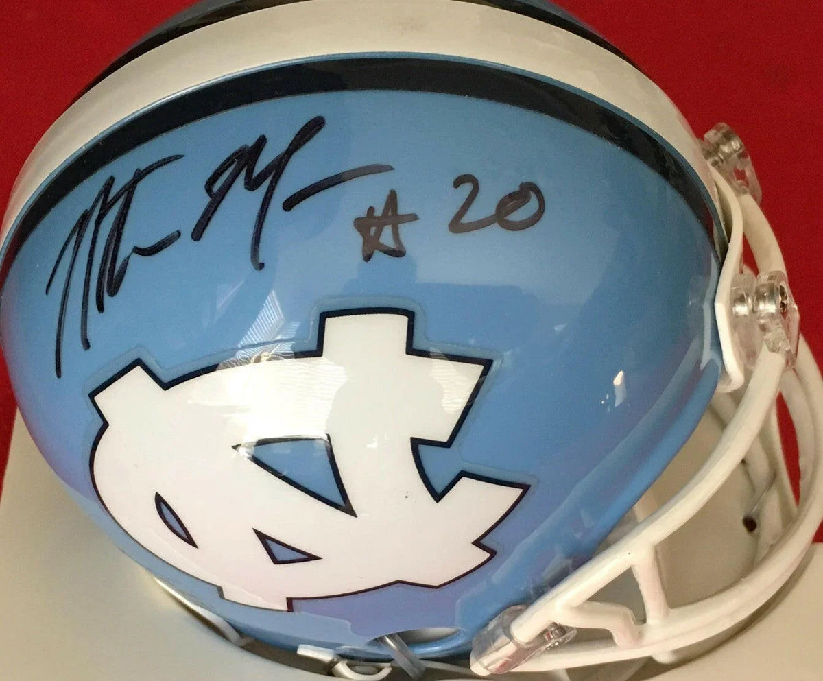 Natrone Means signed UNC Tar Heels mini helmet JSA - AutographsForSale.com