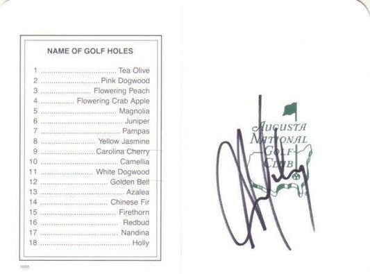 Aaron Baddeley autographed Augusta Masters scorecard - AutographsForSale.com