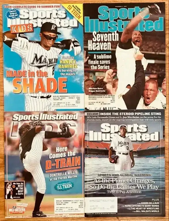 4 Marlins Sports Illustrated & SI for Kids magazines 1997 WS Champs Hanley Ramirez Dontrelle Willis - AutographsForSale.com