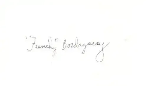 Frenchy Bordagaray autographed index card Brooklyn Dodgers - AutographsForSale.com