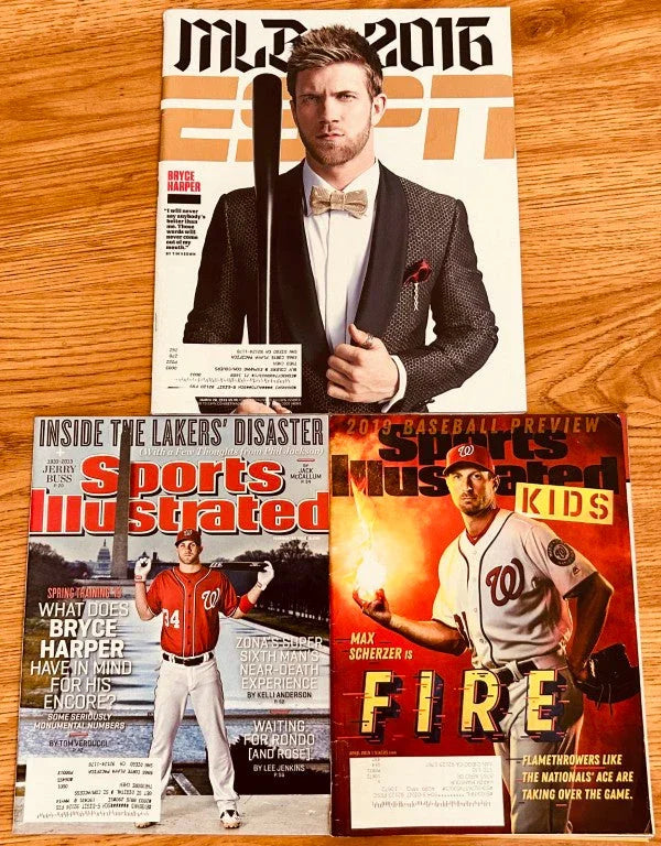 3 Nationals Sports Illustrated SI Kids ESPN magazines Bryce Harper Max Scherzer - AutographsForSale.com