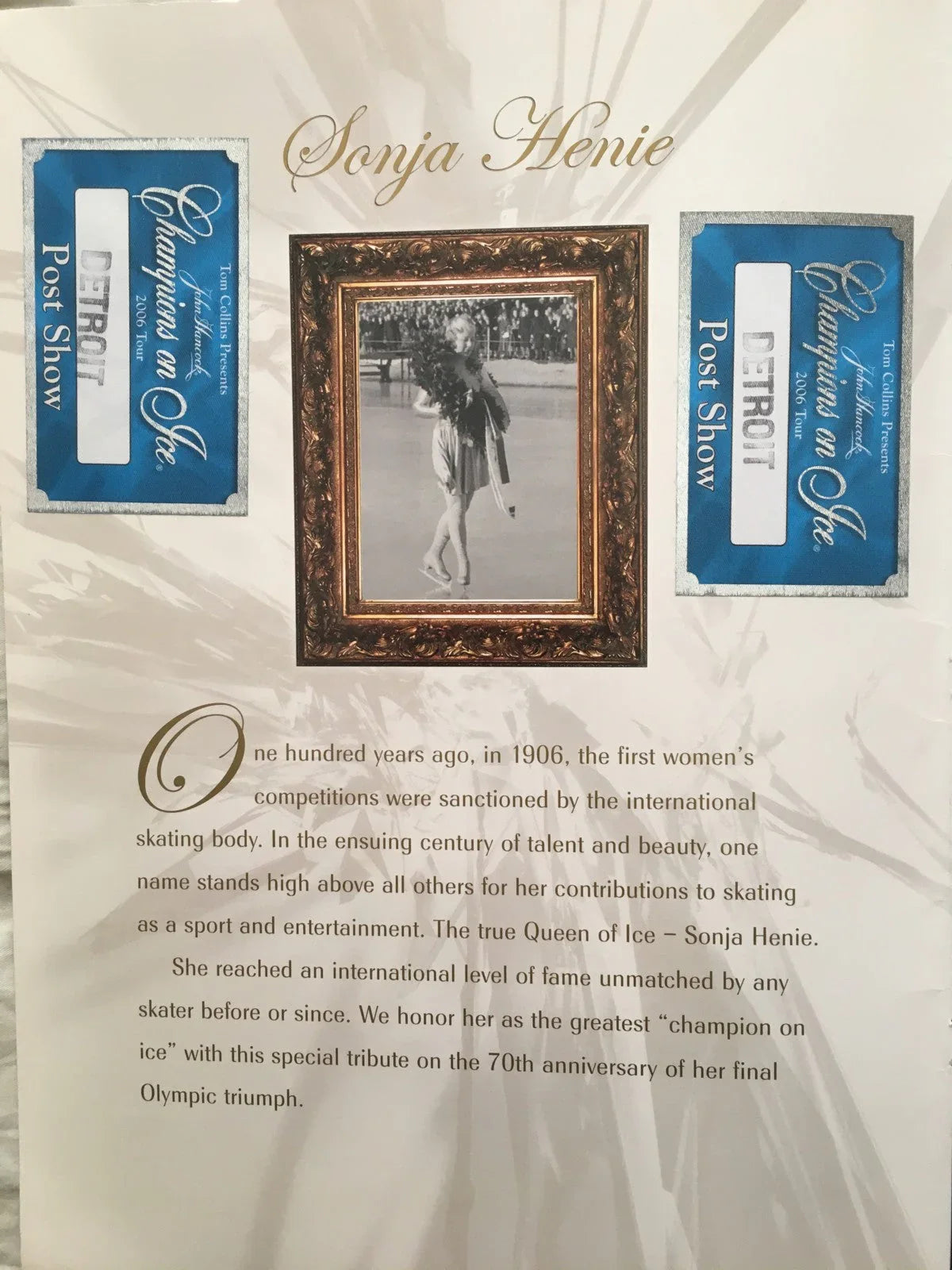 2006 Champions On Ice cast signed skating program Michelle Kwan Sasha Cohen - AutographsForSale.com