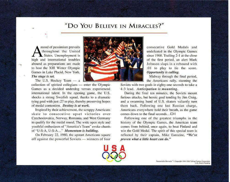 1980 Miracle on Ice US Olympic hockey team 8x10 celebration photo - AutographsForSale.com