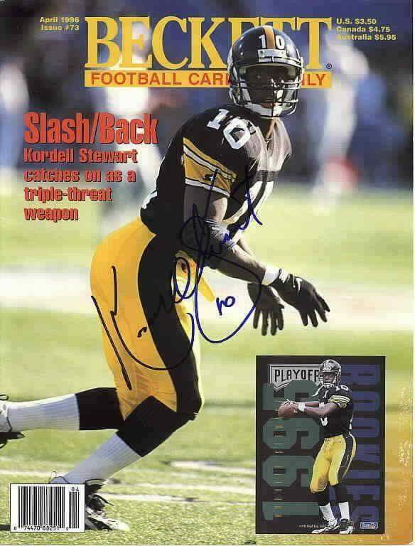 Kordell Stewart signed Steelers 1997 Beckett Football cover - AutographsForSale.com