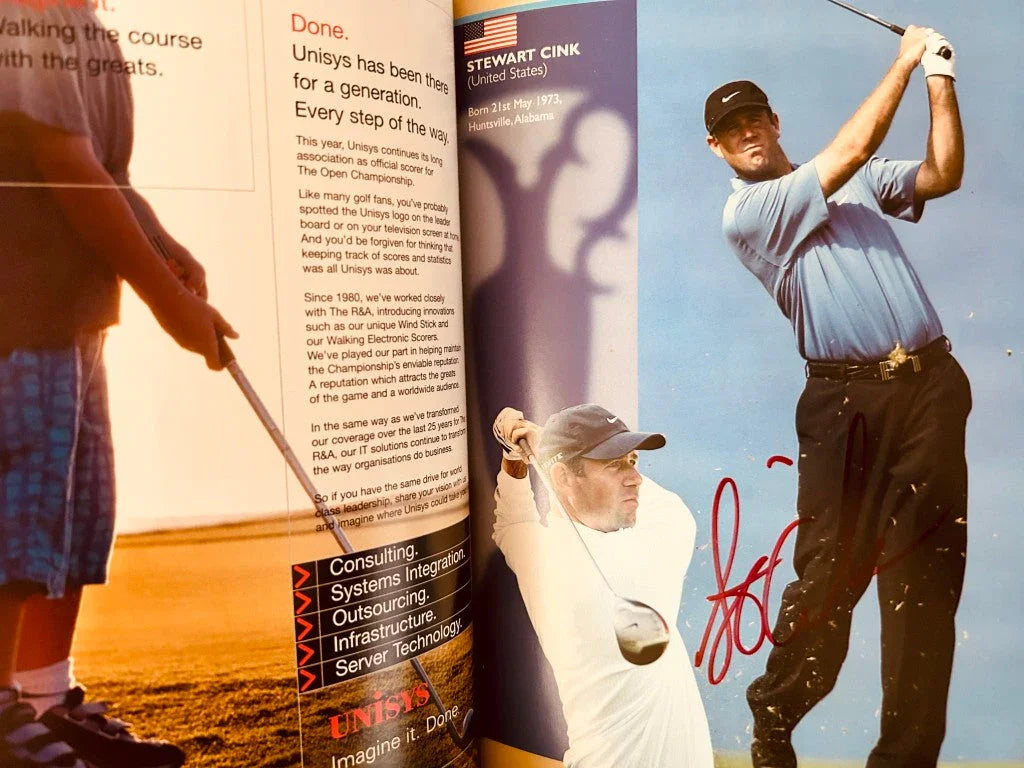 2005 British Open golf program autographed by 13 John Daly Sergio Garcia Padraig Harrington Mark O'Meara - AutographsForSale.com