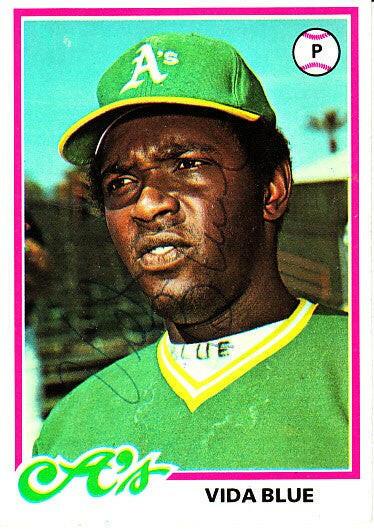 Vida Blue autographed Oakland A’s 1978 Topps card - AutographsForSale.com