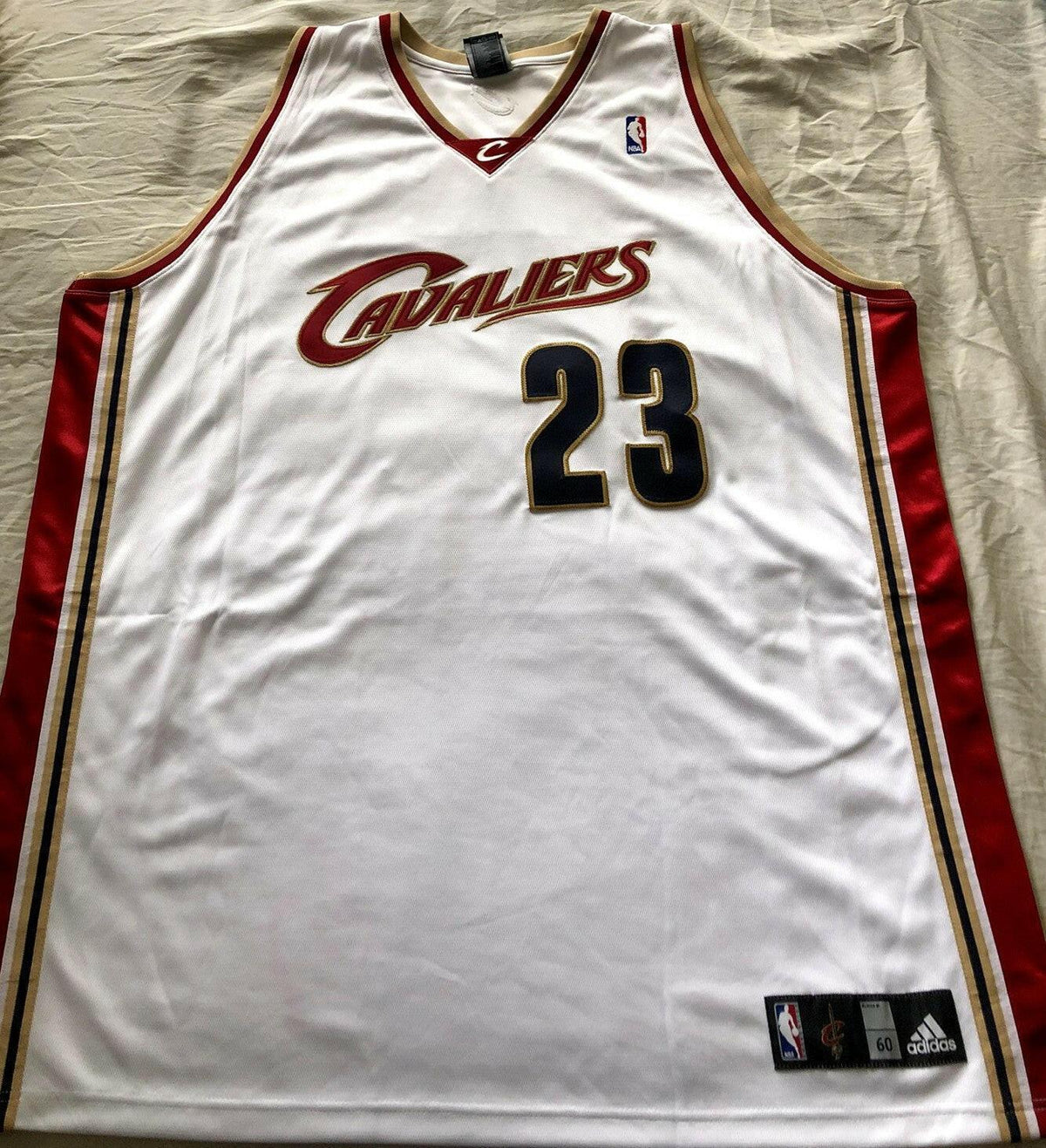 LeBron James Cleveland Cavaliers Adidas 2003-04 ROOKIE white game model jersey - AutographsForSale.com