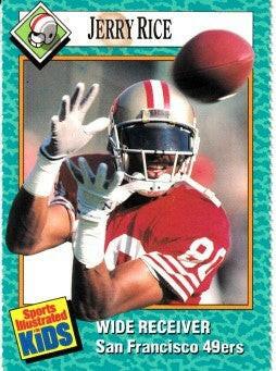 Jerry Rice San Francisco 49ers 1989 Sports Illustrated for Kids card (stained) - AutographsForSale.com