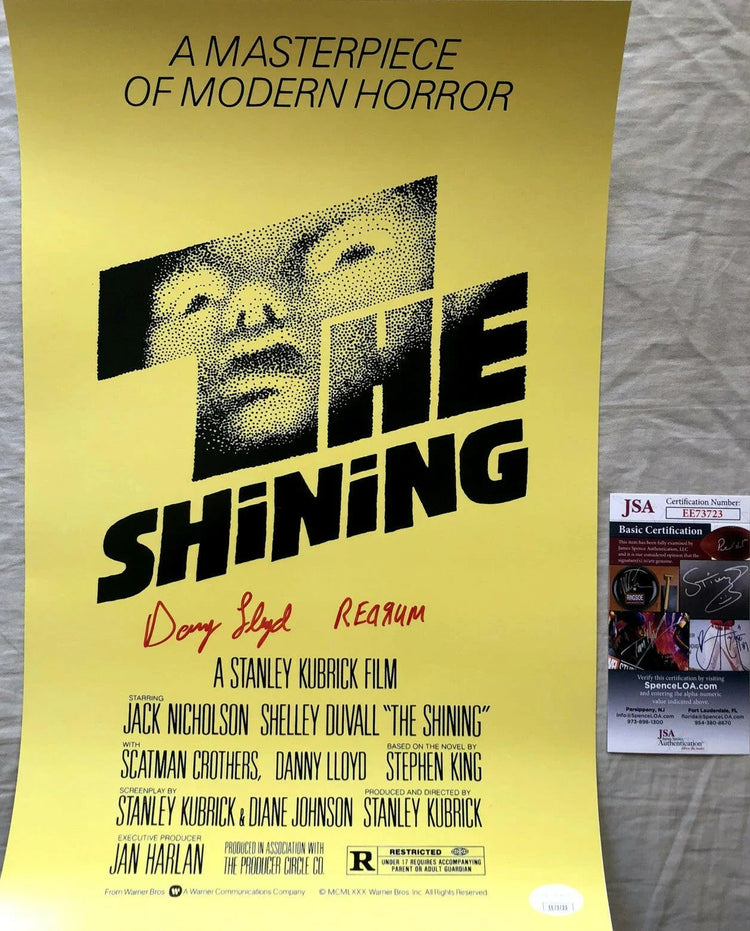 Danny Lloyd signed Shining mini poster with Redrum JSA - AutographsForSale.com