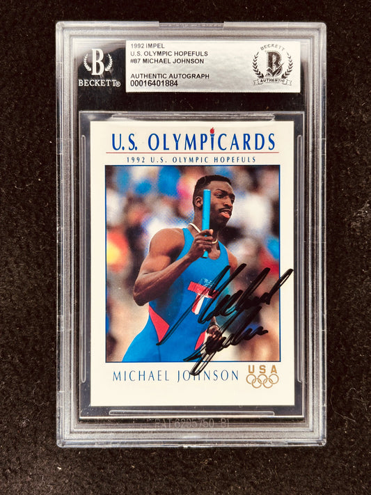 Michael Johnson autographed 1992 Impel US Olympic Hopefuls card BAS - AutographsForSale.com