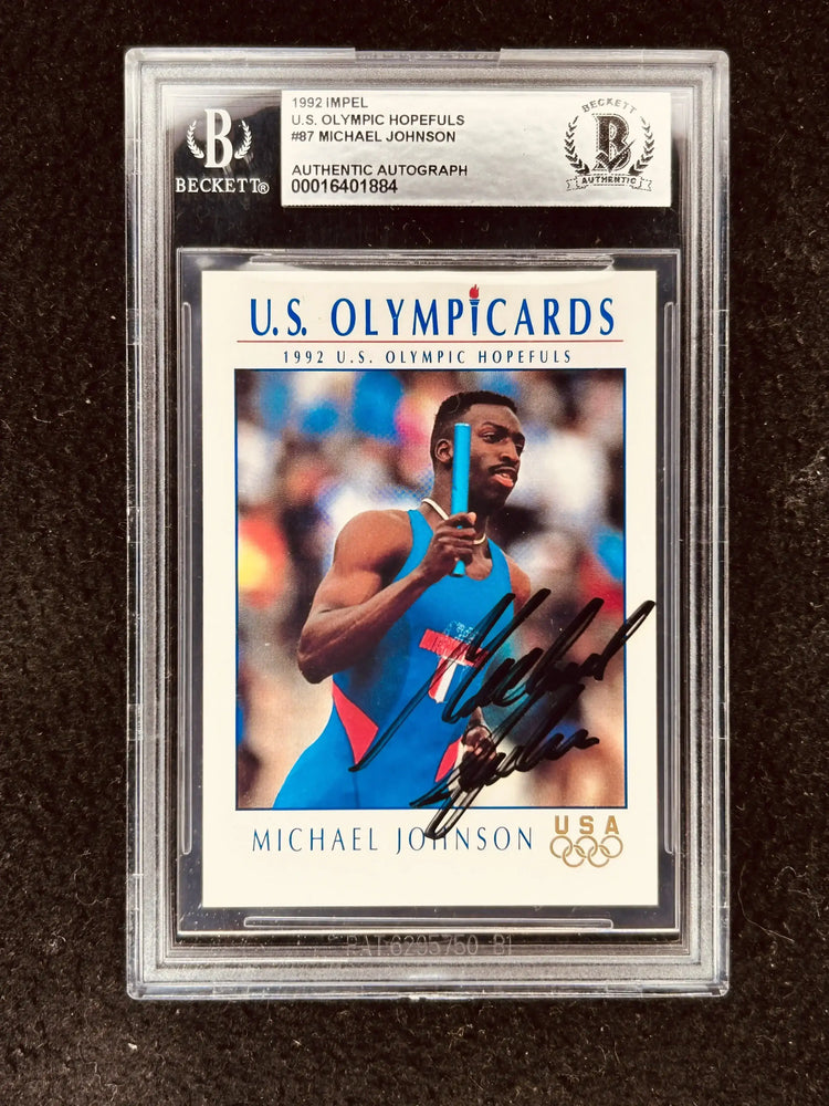 Michael Johnson autographed 1992 Impel US Olympic Hopefuls card BAS - AutographsForSale.com