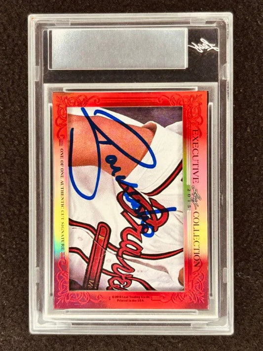 Chipper Jones & Ryan Klesko 2015 Leaf Masterpiece Cut Signature certified signed card 1/1 JSA Braves - AutographsForSale.com
