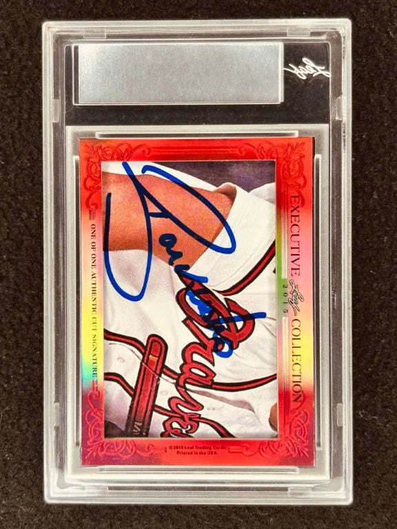 Chipper Jones & Ryan Klesko 2015 Leaf Masterpiece Cut Signature certified signed card 1/1 JSA Braves - AutographsForSale.com