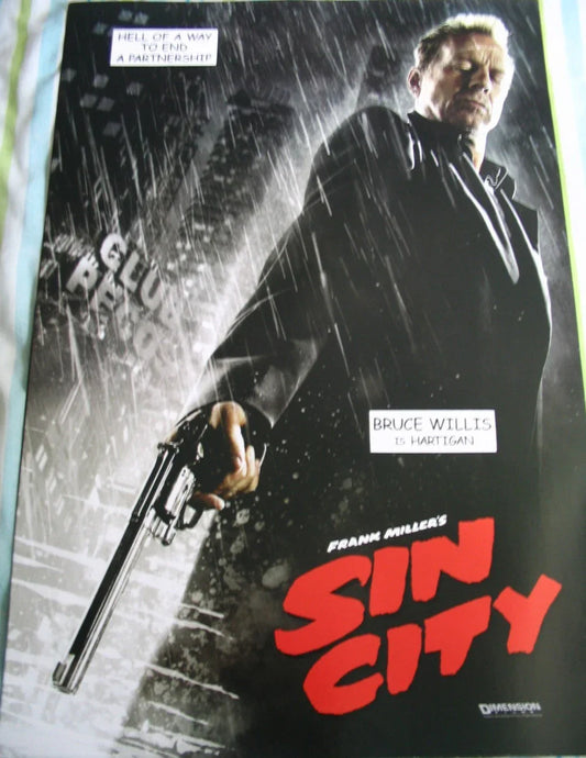 Sin City original 2005 mini poster Bruce Willis as Hartigan - AutographsForSale.com