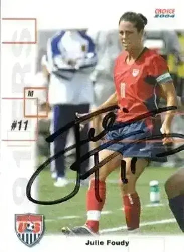 Julie Foudy autographed 2004 US Olympic Soccer team paper card USWNT - AutographsForSale.com