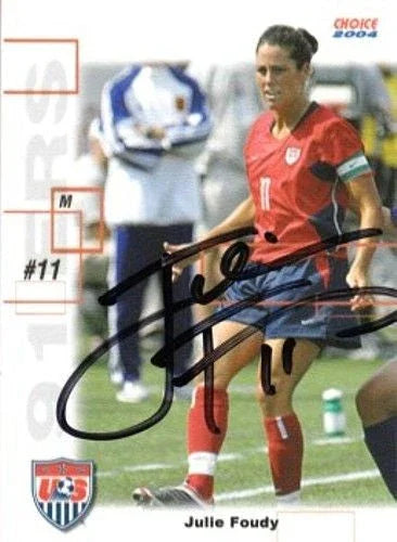 Julie Foudy autographed 2004 US Olympic Soccer team paper card USWNT - AutographsForSale.com