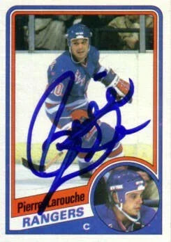 Pierre Larouche autographed NY Rangers 1984-85 Topps card - AutographsForSale.com