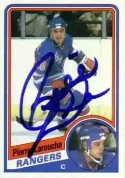 Pierre Larouche autographed NY Rangers 1984-85 Topps card - AutographsForSale.com