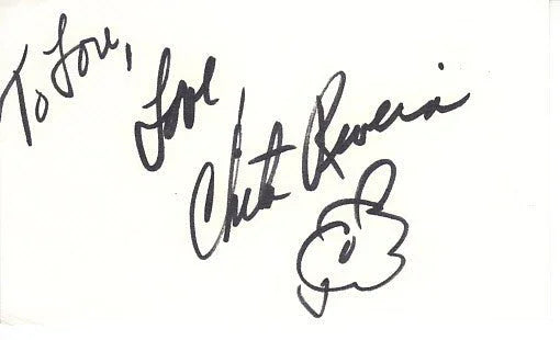 Chita Rivera signed 3x5 index card (inscribed To Lou) JSA - AutographsForSale.com