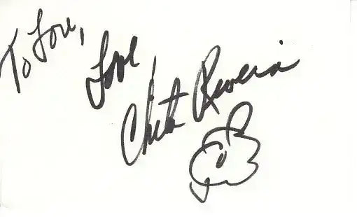 Chita Rivera signed 3x5 index card (inscribed To Lou) JSA - AutographsForSale.com