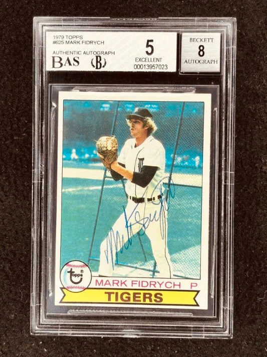 Mark Fidrych signed Detroit Tigers 1979 Topps card BGS 5 BAS 8 - AutographsForSale.com