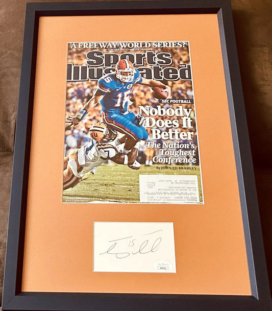 Tim Tebow autograph framed Florida Gators 2009 Sports Illustrated cover JSA - AutographsForSale.com