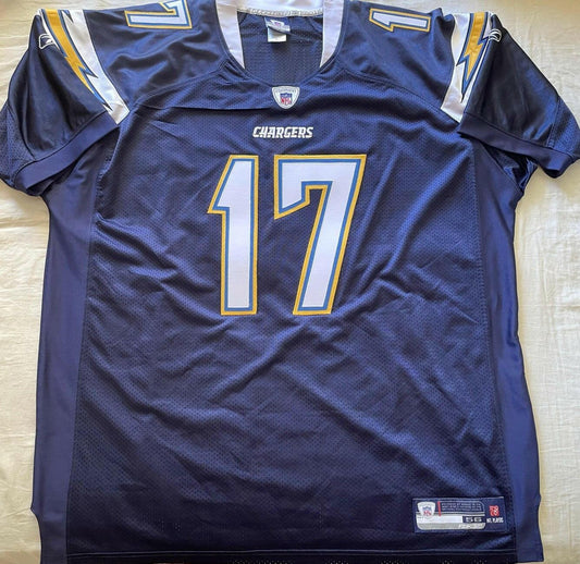 Philip Rivers San Diego Chargers 2007 to 2011 Reebok game model navy blue jersey NEW - AutographsForSale.com